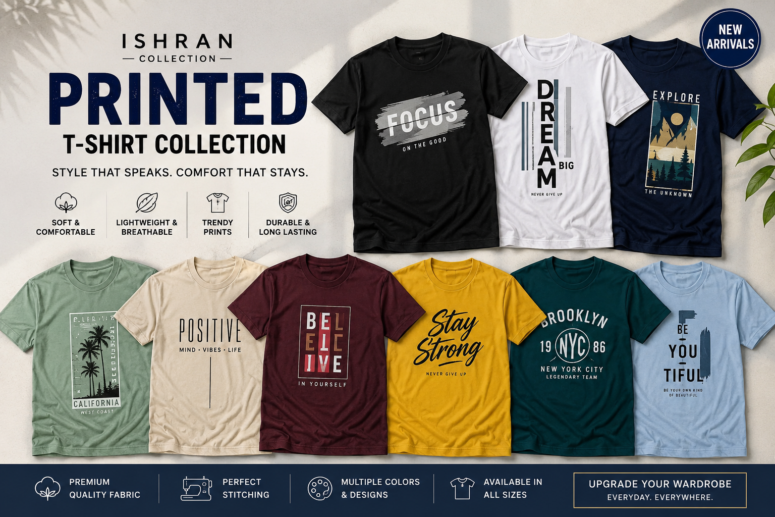 Printed Classic Crew T-Shirt | Ishran