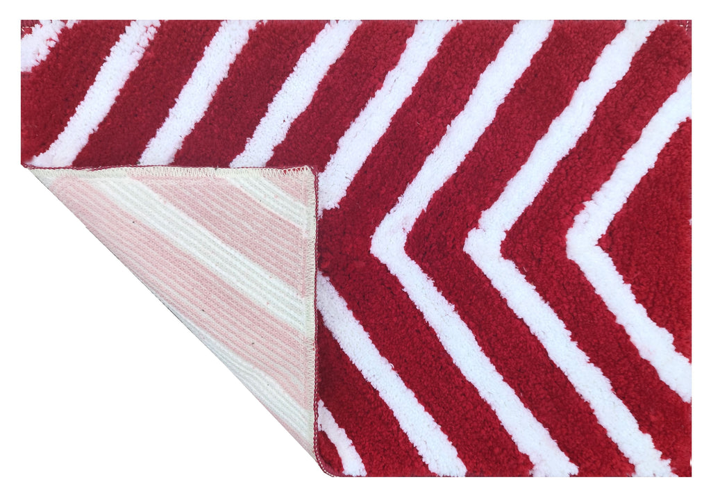 Anti slip backing of microfiber floor rug showing strong grip base
