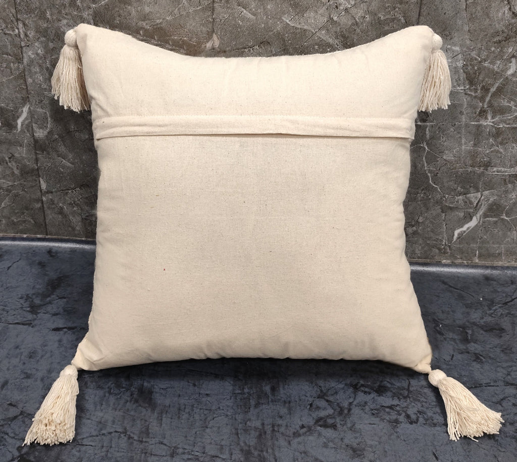 Premium slub cotton feather cushion set, textured tufted cushions for living room styling