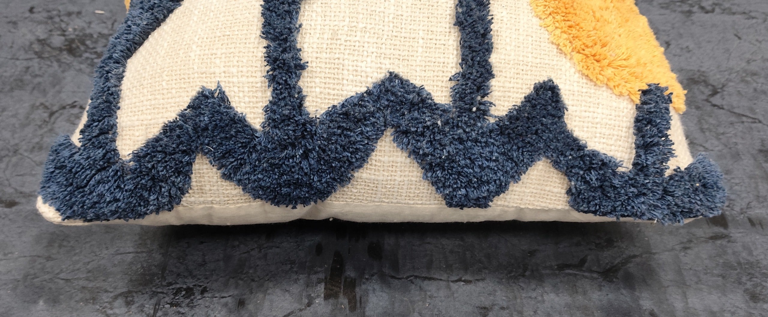 Multi color slub cotton custom pillow set, soft textured tufted cushion covers for living room