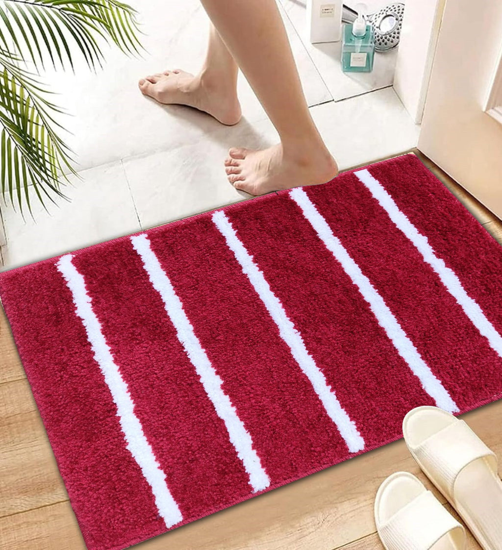 Ishran microfiber stripe best rug bathmat absorbent 40x60 cm