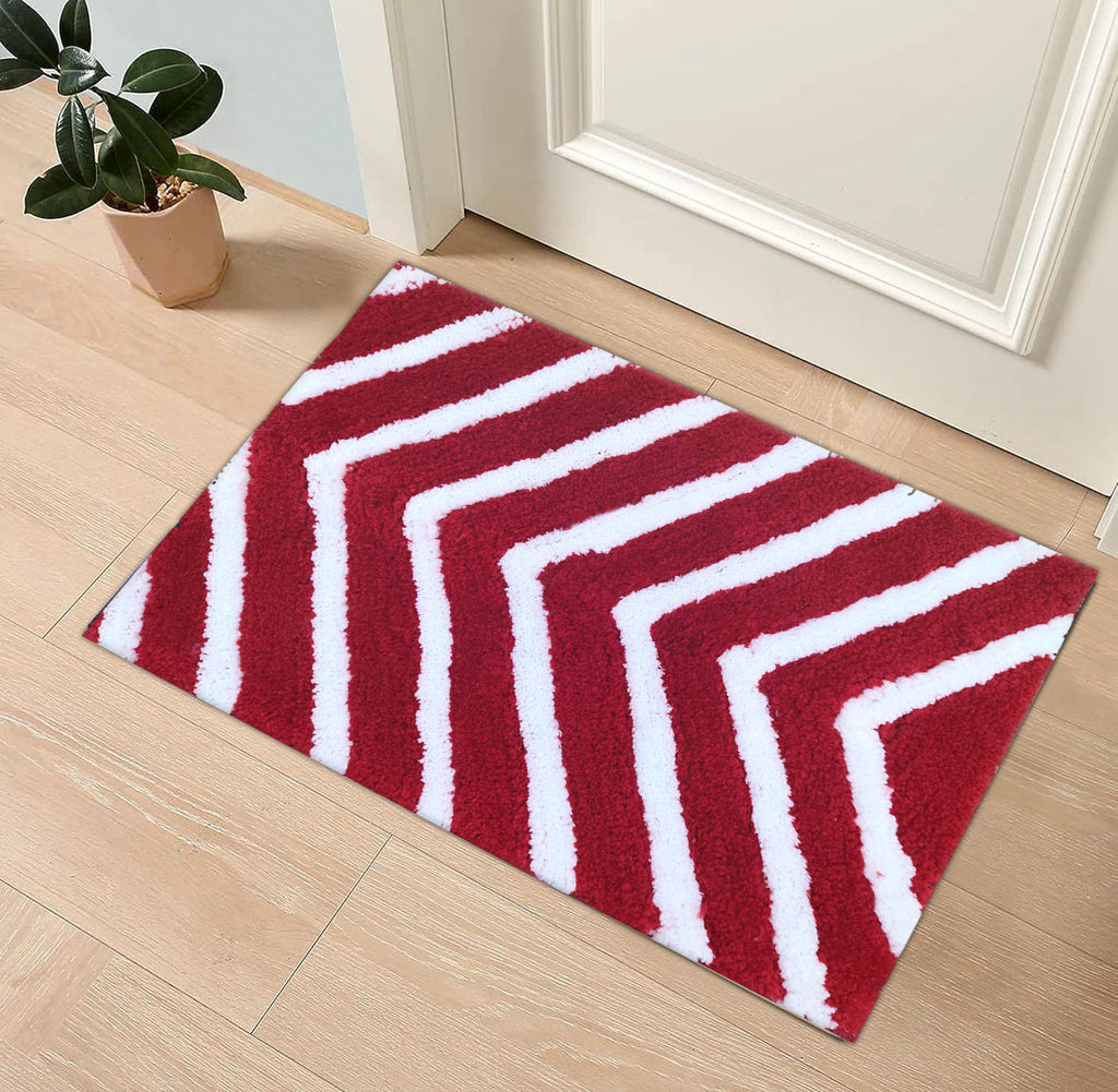 Heavy quality microfiber bathmat floor rug set with arrow design by Ishran