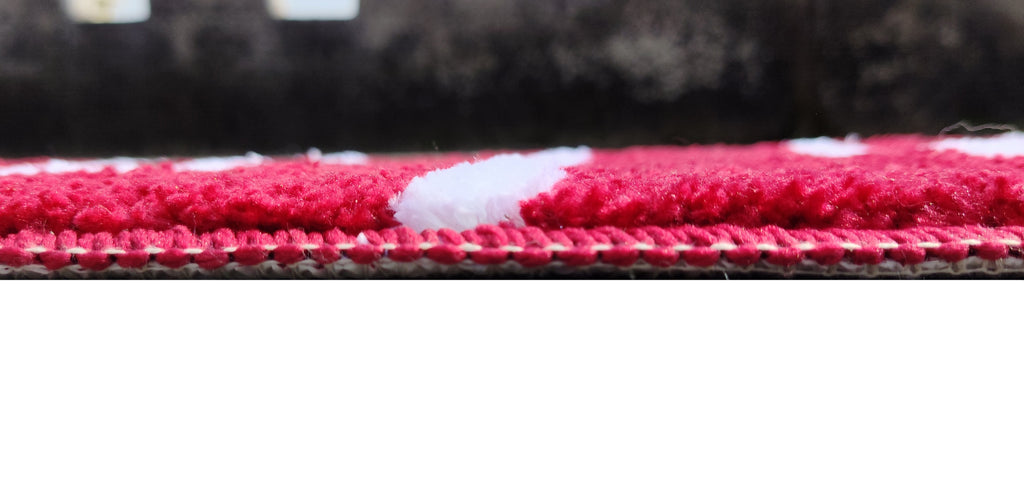 Close up microfiber best rug showing stripe design soft texture