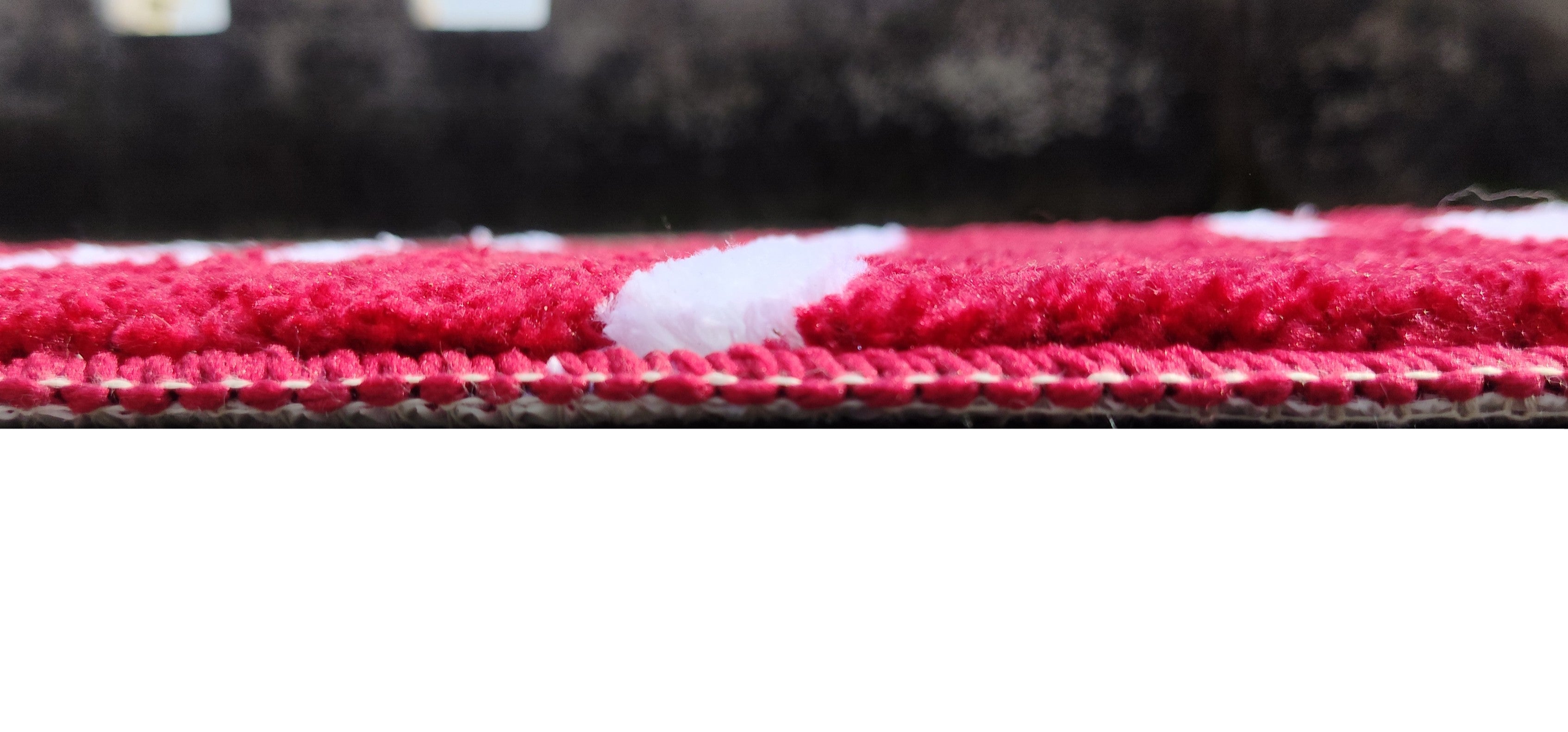 Close up microfiber best rug showing stripe design soft texture